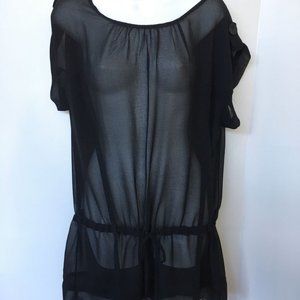 La Classe Couture Blouse Size L Black Sheer